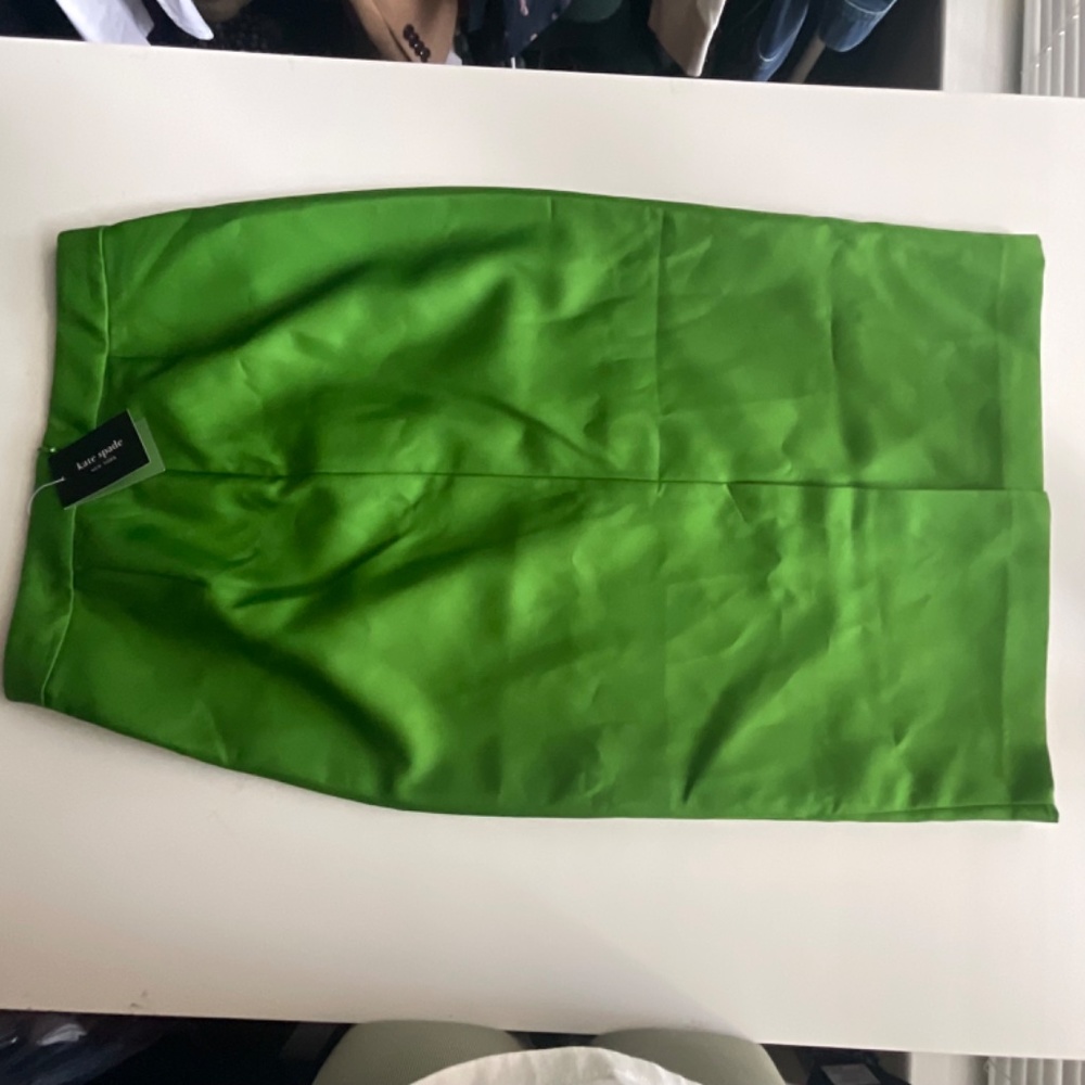NWT Kate Spade Duchess Satin Green Pencil Skirt - Picture 5 of 8